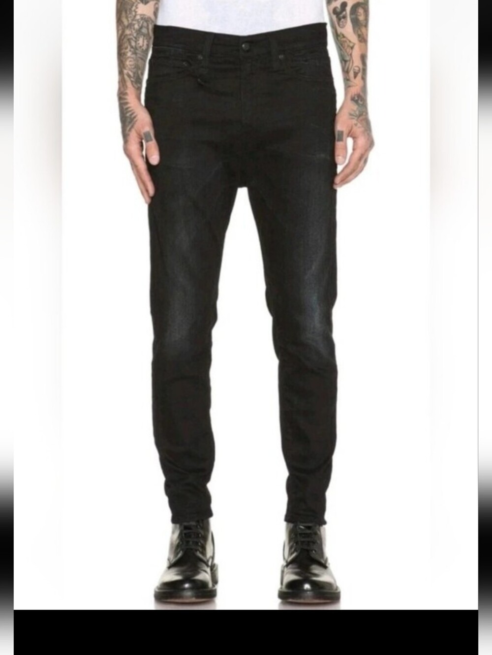 $558 R13 Black Drop Jeans 34